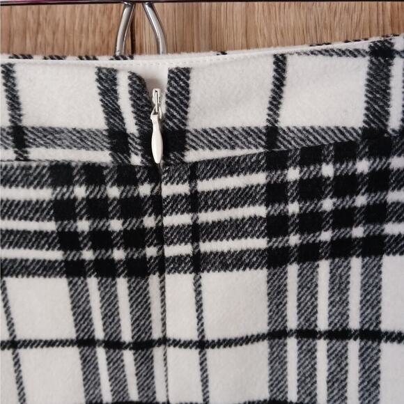 Loft Tartan Plaid Ruffle Detail Wool Blend Skirt Size 6p - Picture 4 of 9